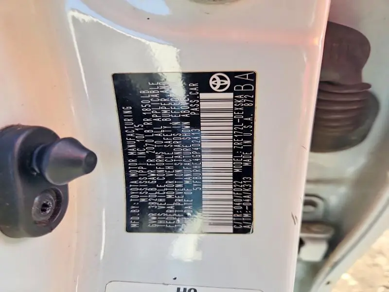 2016 TOYOTA COROLLA L  