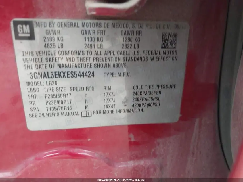 2014 CHEVROLET CAPTIVA SPORT LT