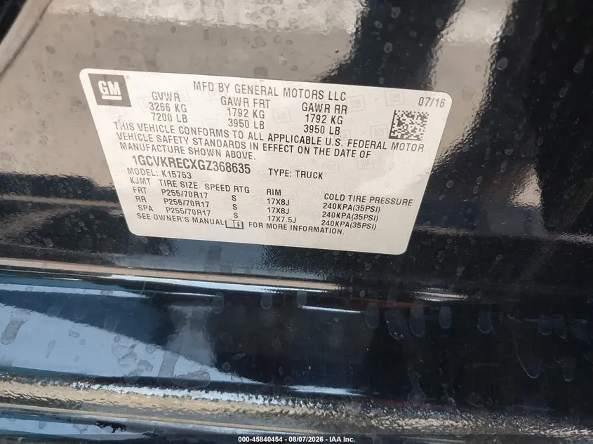 2016 CHEVROLET SILVERADO 1500 LT