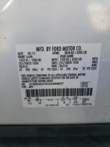 2016 FORD EXPLORER SPORT  