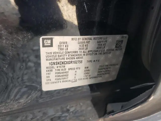 2016 CHEVROLET TAHOE K1500 LTZ  