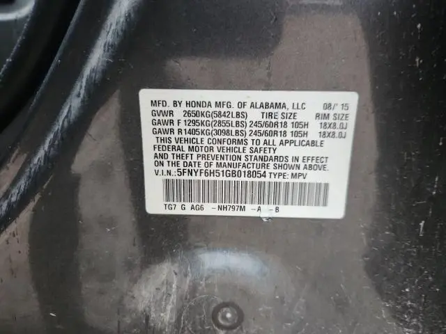 2016 HONDA PILOT EXL  