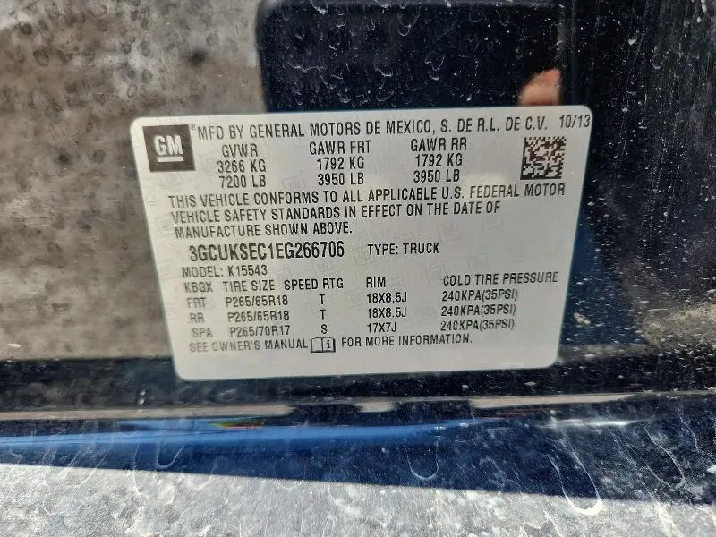 2014 CHEVROLET SILVERADO K1500 LTZ  