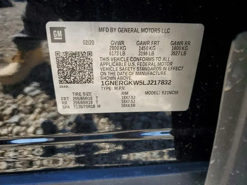 2020 CHEVROLET TRAVERSE LT  