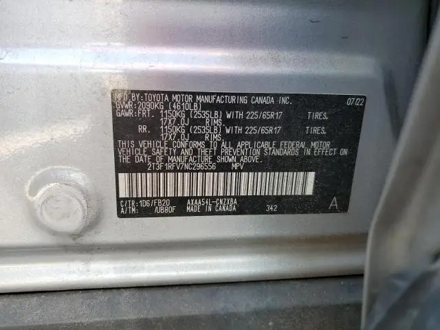2022 TOYOTA RAV4 LE  
