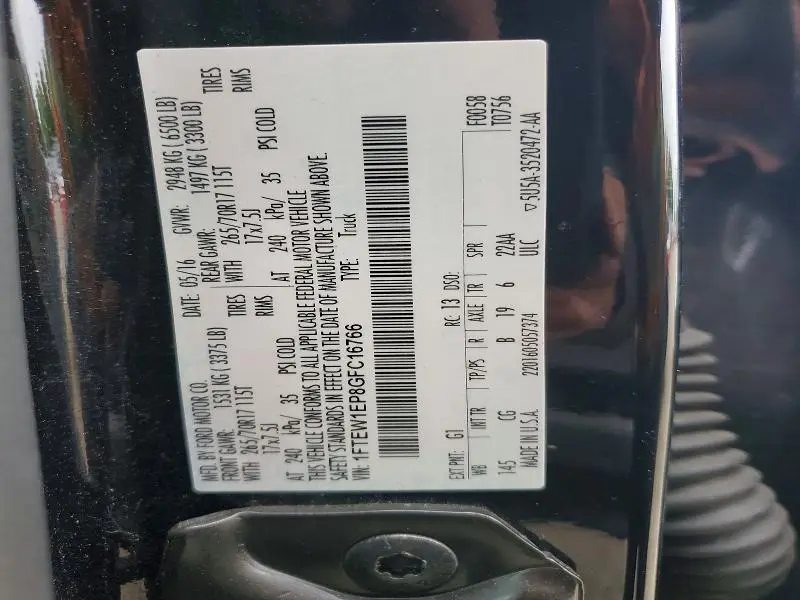 2016 FORD F150 SUPERCREW  