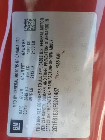 2015 CHEVROLET CAMARO LS  