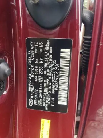 2012 HYUNDAI GENESIS 3.8L  