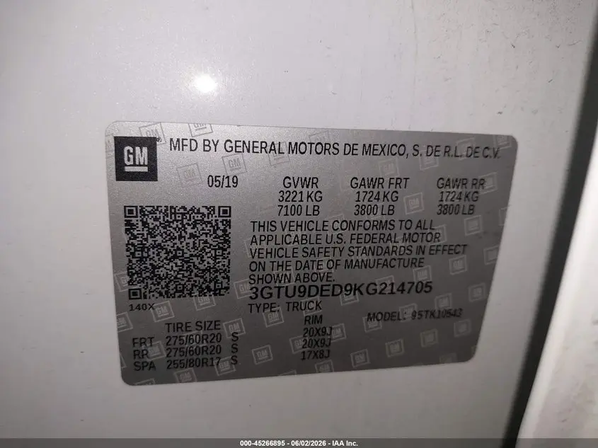 2019 GMC SIERRA 1500 SLT