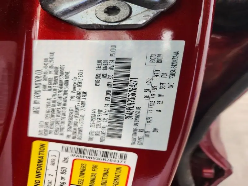 2016 FORD FUSION SE  