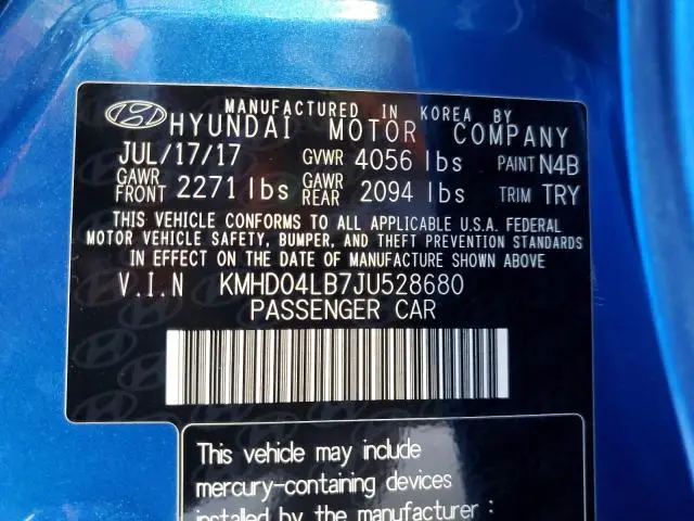 2018 HYUNDAI ELANTRA SPORT  
