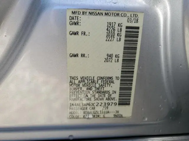 2018 NISSAN ALTIMA 2.5  