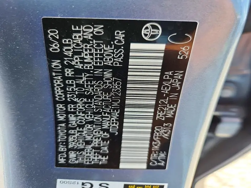 2021 TOYOTA COROLLA LE  