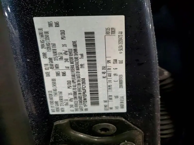 2018 FORD F150 SUPERCREW  