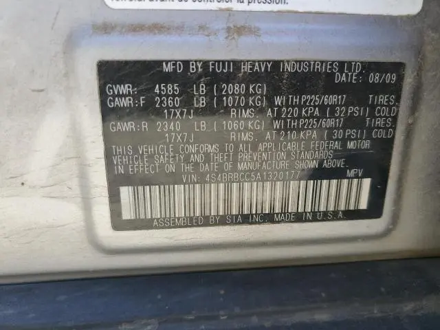2010 SUBARU OUTBACK 2.5I PREMIUM  