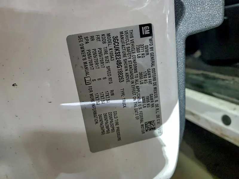 2011 CHEVROLET SILVERADO K1500 LT  