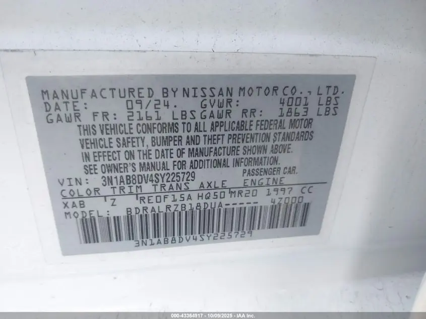 2025 NISSAN SENTRA SR