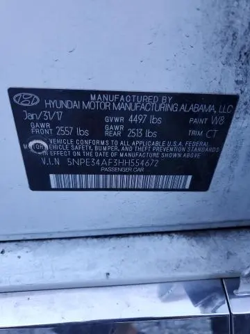 2017 HYUNDAI SONATA SPORT  