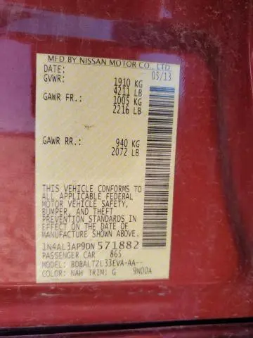 2013 NISSAN ALTIMA 2.5  