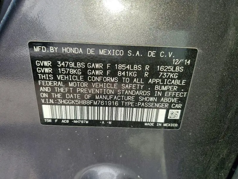 2015 HONDA FIT EX  