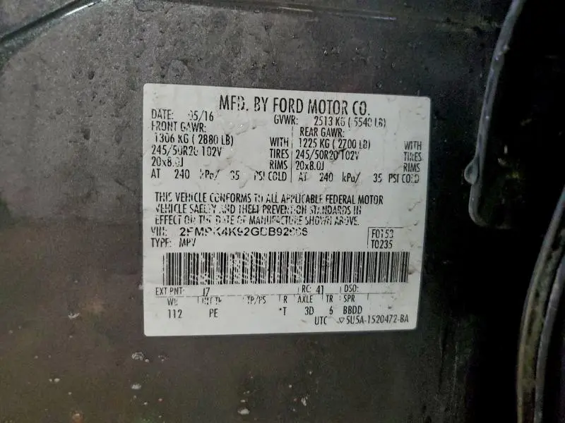 2016 FORD EDGE TITANIUM  