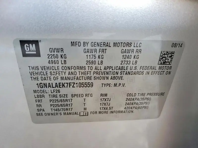 2015 CHEVROLET EQUINOX LS  