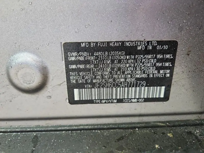 2010 SUBARU FORESTER 2.5X PREMIUM  
