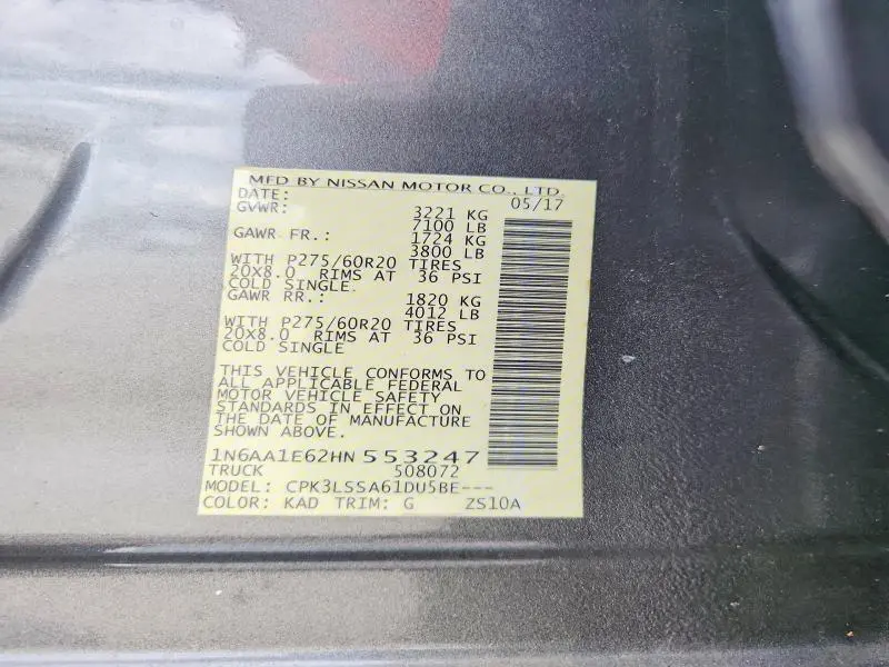 2017 NISSAN TITAN S  