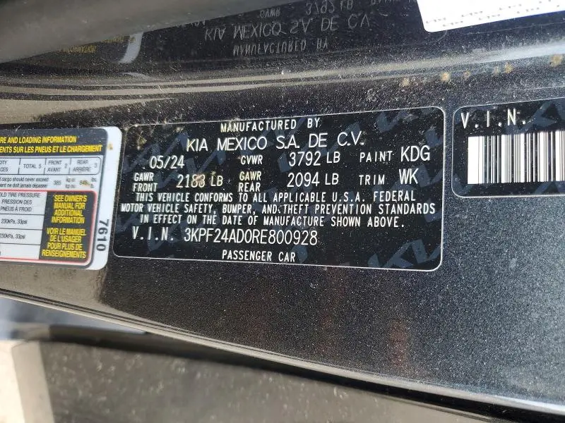 2024 KIA FORTE LXS  