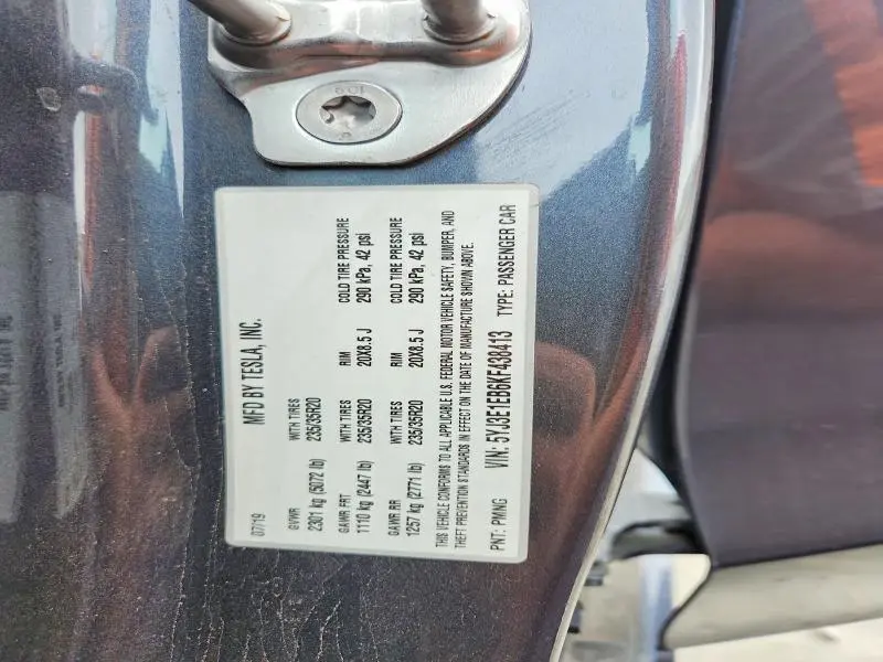 2019 TESLA MODEL 3   