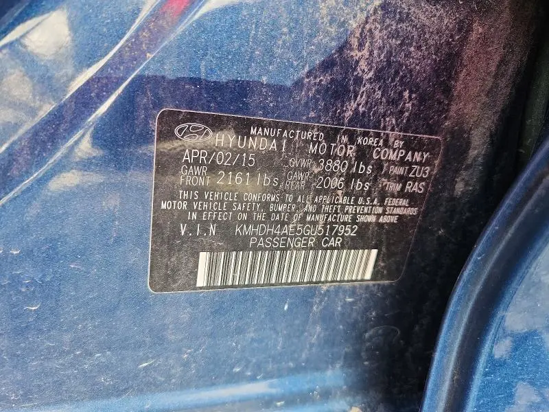 2016 HYUNDAI ELANTRA SE  