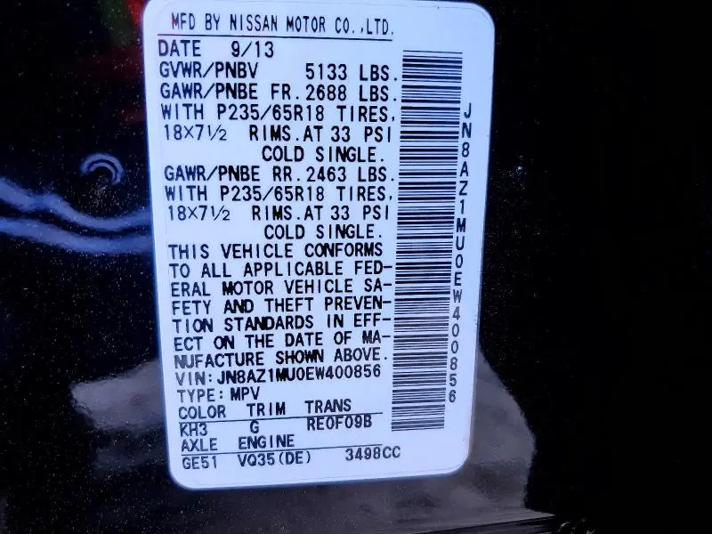 2014 NISSAN MURANO S  