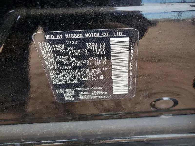 2020 NISSAN ARMADA SL  