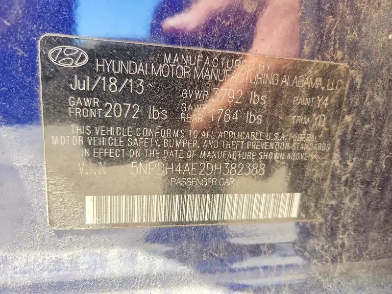 2013 HYUNDAI ELANTRA GLS  