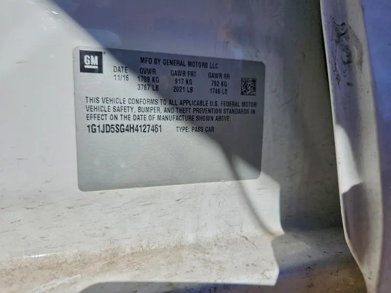 2017 CHEVROLET SONIC LT  