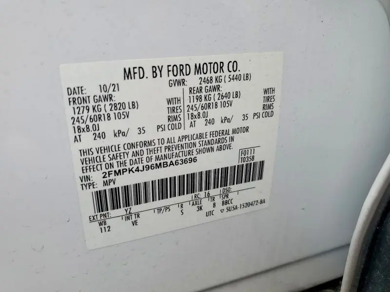 2021 FORD EDGE SEL  