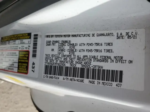 2021 TOYOTA TACOMA ACCESS CAB  