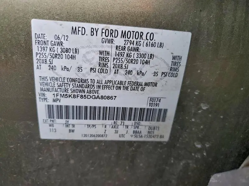 2013 FORD EXPLORER LIMITED  