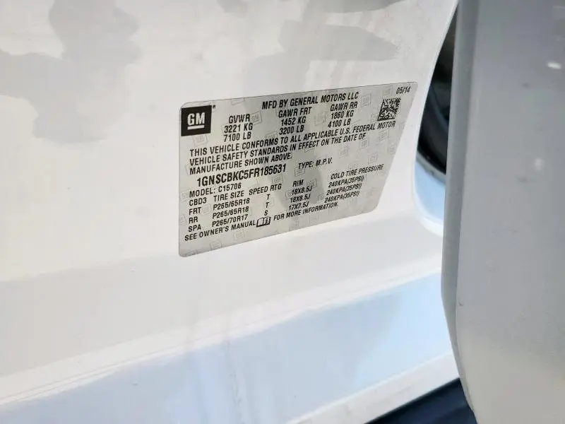 2015 CHEVROLET TAHOE C1500 LT