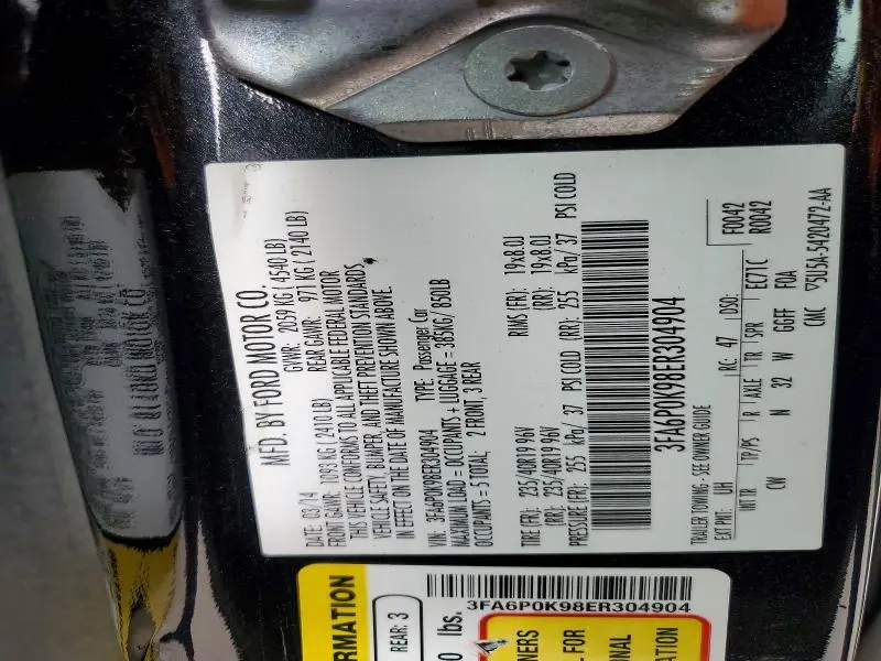 2014 FORD FUSION TITANIUM  