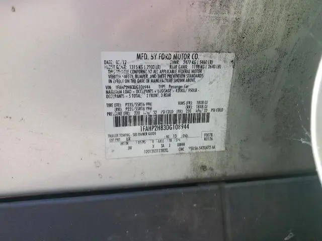 2013 FORD TAURUS SEL  