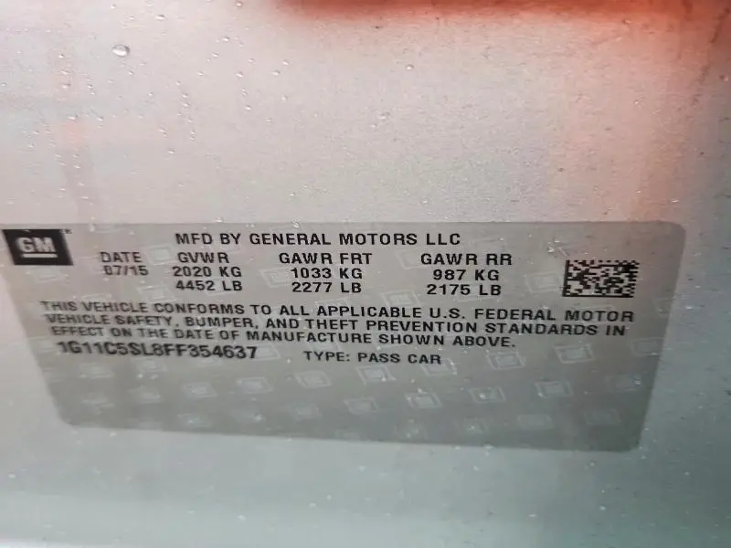 2015 CHEVROLET MALIBU 1LT  