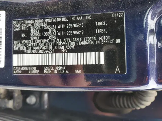 2022 TOYOTA HIGHLANDER XLE  