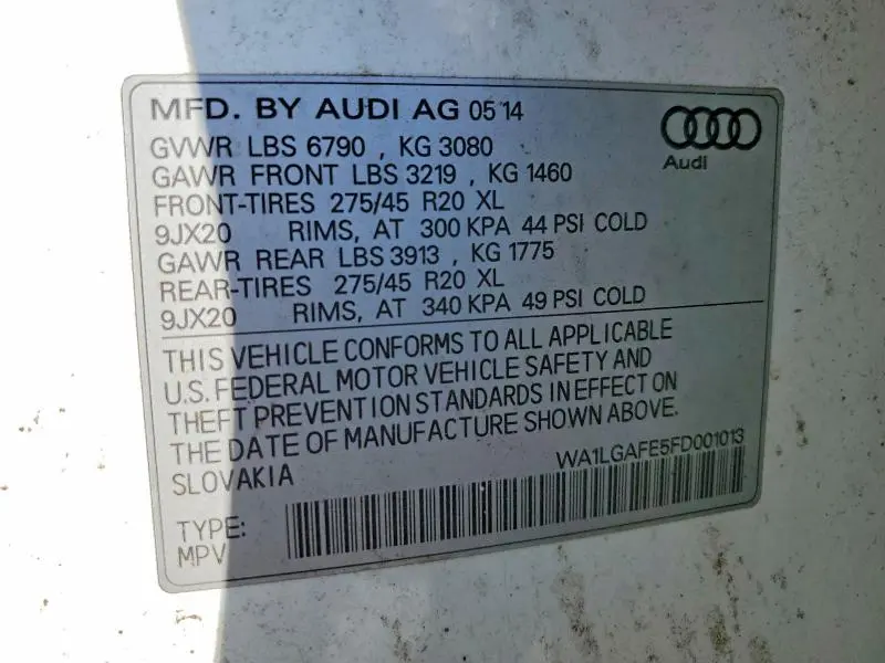 2015 AUDI Q7 PREMIUM PLUS  