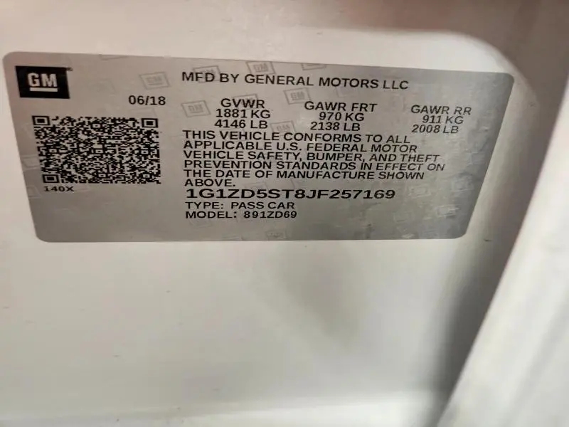 2018 CHEVROLET MALIBU LT  