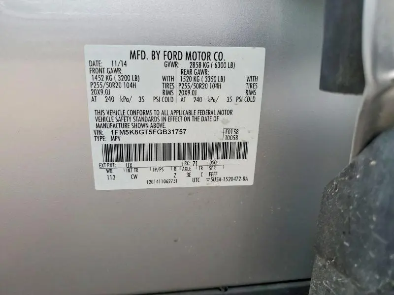 2015 FORD EXPLORER SPORT  