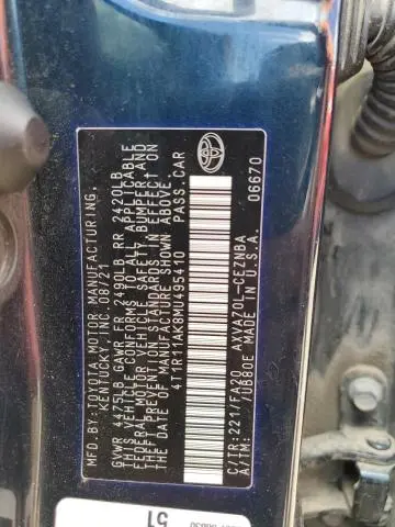 2021 TOYOTA CAMRY LE  