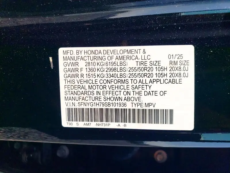 2025 HONDA PILOT TOURING  
