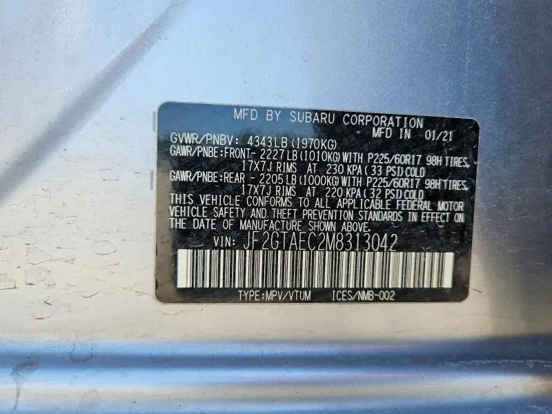 2021 SUBARU CROSSTREK PREMIUM  