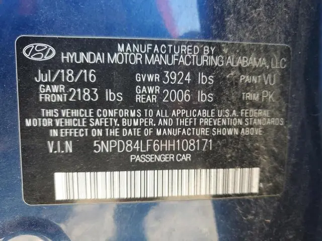 2017 HYUNDAI ELANTRA SE  